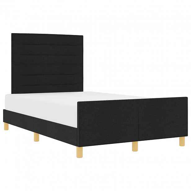 vidaXL Rám postele s čelo Černá 120 x 190 cm textil
