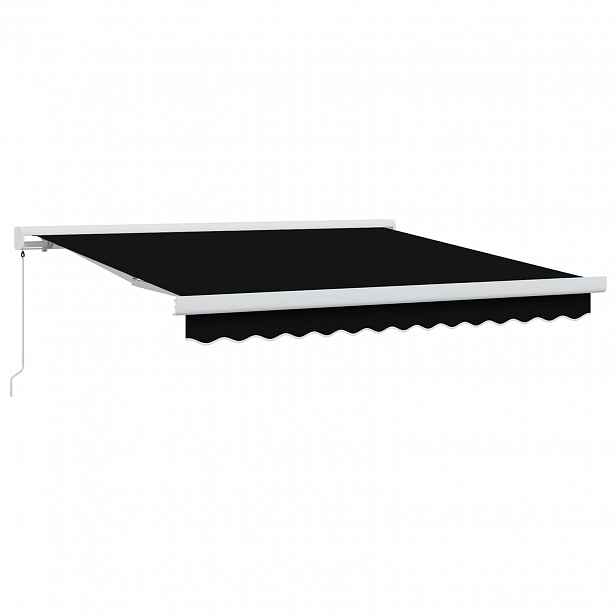 vidaXL Stahovací markýza Černá 300 x 250 cm Plátno a hliník