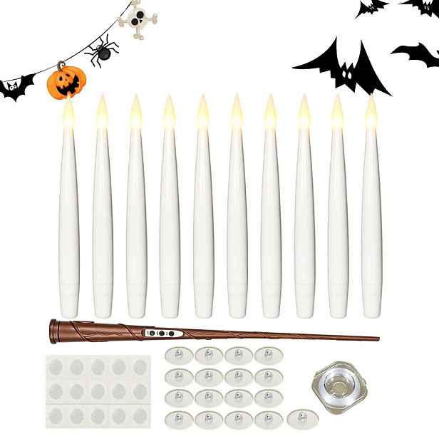 Závěsné Led svíčky levitující bezplamenné svíčky s magickou hůlkou 10X