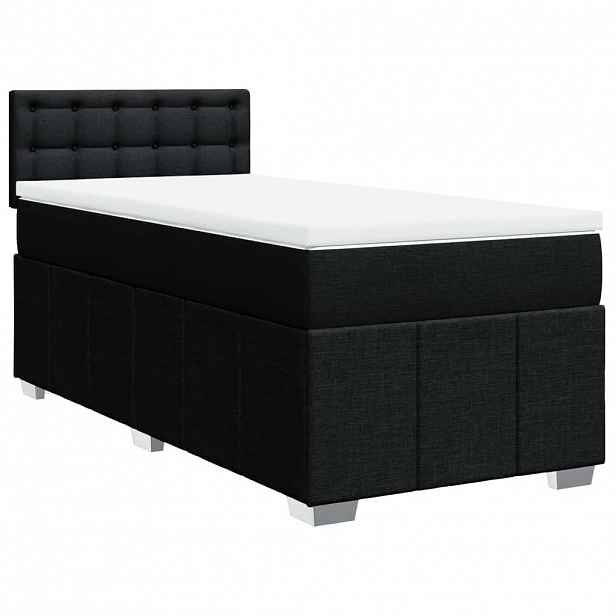 vidaXL Box spring postel s matrací černá 90x190 cm textil