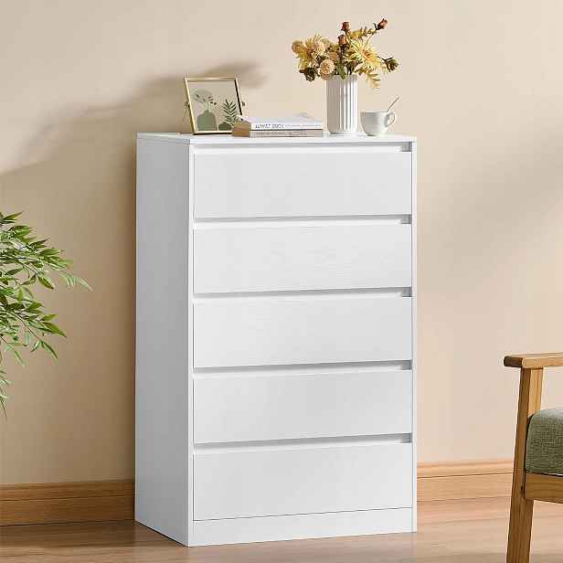 Komoda Vasagle v moderním stylu, kolekce Kailyn 60 x 40 x 97,4 cm bílá