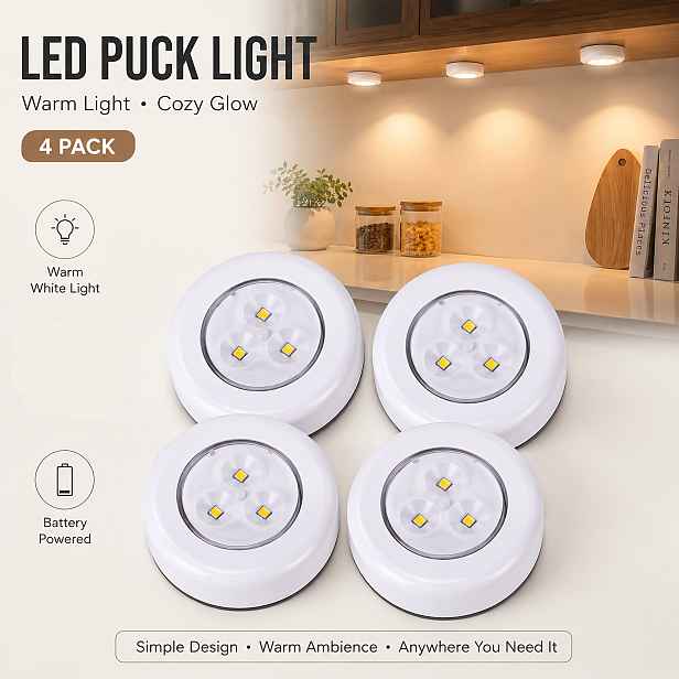 TEMU LED noční světlo do skříně na baterie | Teplá/studená bílá dvoubarevná volba 3000K/6000K | Tlačítkový spínač | Samolepicí zadní bez vrtání pro