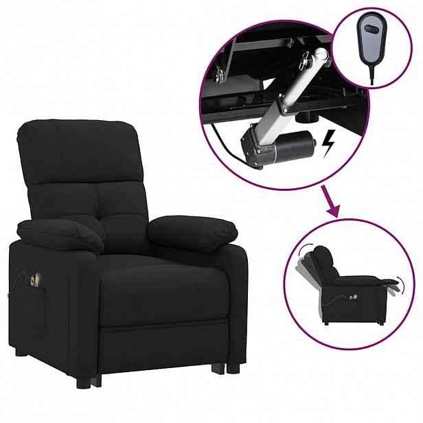 vidaXL Elektrické masážní křeslo černé textil