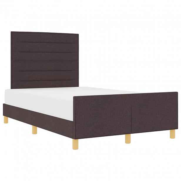 vidaXL Rám postele s čelo Tmavě hnědá 120 x 190 cm textil