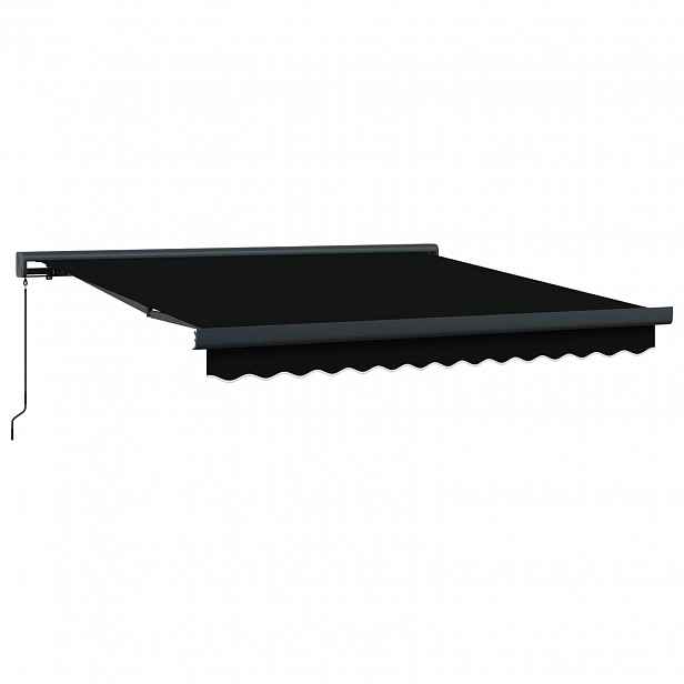 vidaXL Stahovací markýza Černá 300 x 250 cm Plátno a hliník
