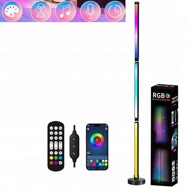 Vysoká Led Rgb Podlahová Stojací Lampa Noční Lampa 120 CM Dálkový Ovladač