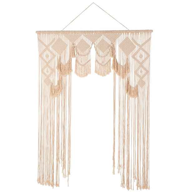 Přírodní drhaný závěs se vzorem Macramé Curtain - 154*3*273 cm J-Line by Jolipa