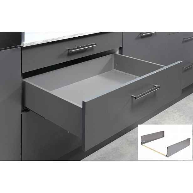 Šuplík Hafele Matrix S Slim 2.0 Střední H135 300 Šedá matná