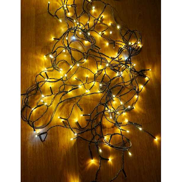 Venkovní osvětlení Led rampouchy 300 teplé s bleskem