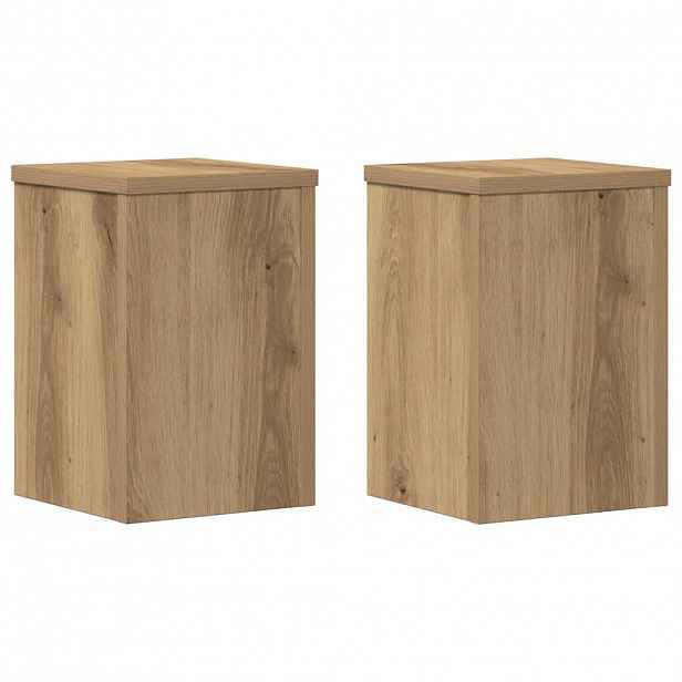 vidaXL Stojan na rostliny 2 ks Dub 20 x 20 x 30 cm Kompozitní dřevo