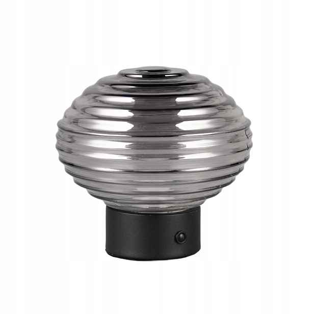Skleněná Led stolní lampa černá Usb stmívatelná Earl Rl