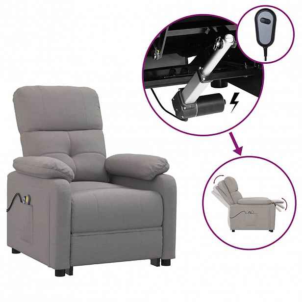 vidaXL Elektrické masážní křeslo taupe textil