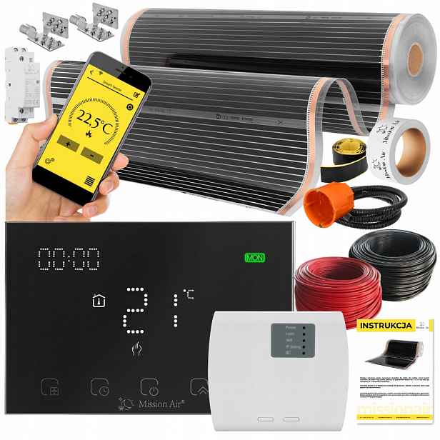 Set Fólie Vyhřívací Podložka Infračervená 26 m² 160 W