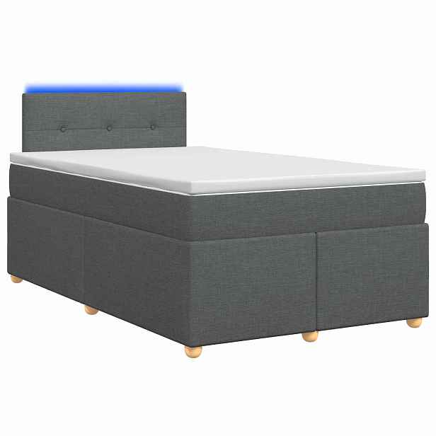 vidaXL Postel boxspring s matrací Tmavě šedá 120 x 200 cm Textil