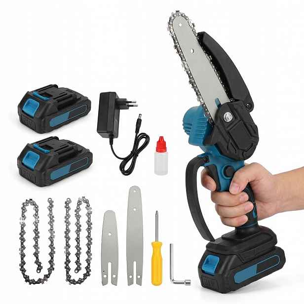 Akumulátorová Mini Řetězová Pila Na Stromy 21V Větvička 6" a 4"