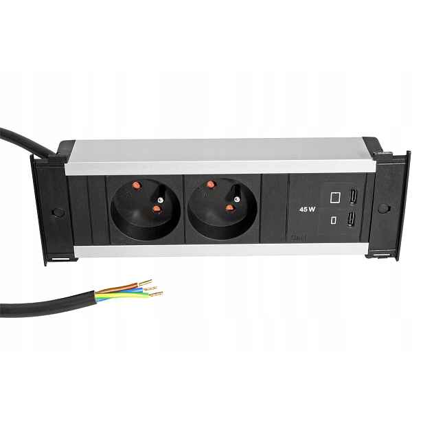 Bachmann Systém Kapsa S, 2x zásuvka Cz, zdroj 45W(2x Usb A), kabel 2m