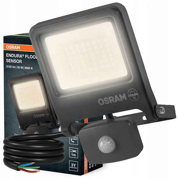 Led reflektor Snímač pohybu a soumraku 30W 3000K 3000lm IP44 Endura