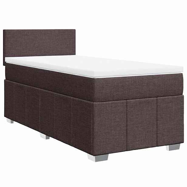 vidaXL Box spring postel s matrací tmavě hnědá 90x200 cm textil