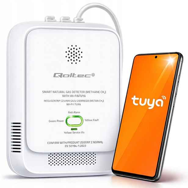 Certifikovaný Detektor Plynu Metan CH4 WiFi Tuya Alarm 85dB Led detektor 5 let