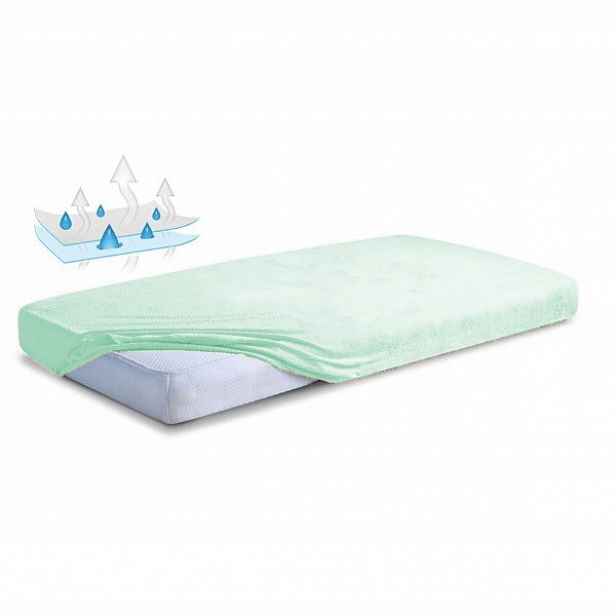 Prostěradlo s gumou 160x200x20 froté mátové nepromokavé