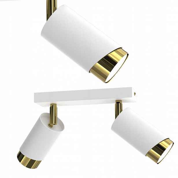Stropní Svítidlo Reflektor Spot Bílý Zlatý Nastavitelný Led GU10 Polská Lampa