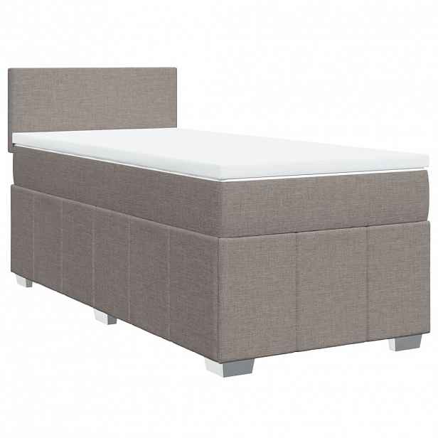 vidaXL Box spring postel s matrací taupe 90x200 cm textil