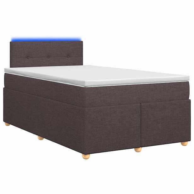 vidaXL Postel boxspring s matrací Tmavě hnědá 120 x 200 cm Textil