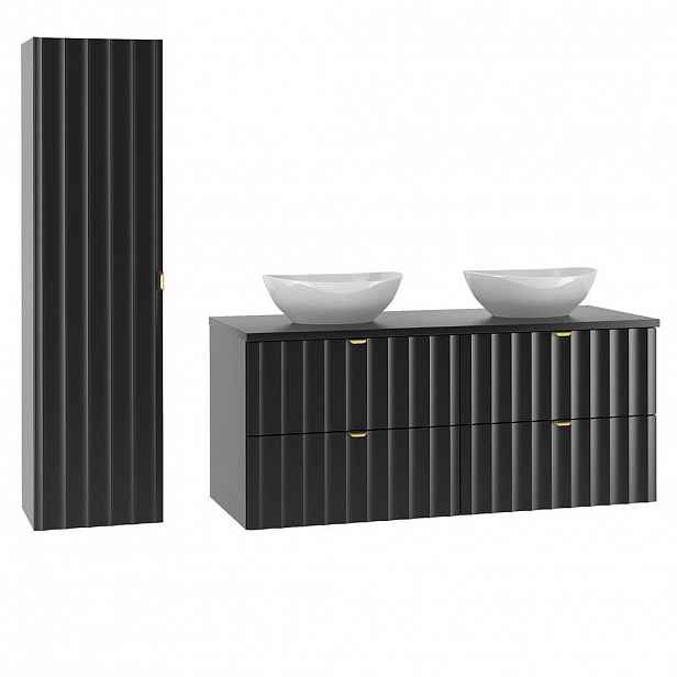 Petits-meubles KOUPELNOVÝ NÁBYTEK 120.6cm Lexa 2er-Set Černá