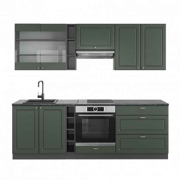 Vicco KUCHYŇSKÝ KOUT Fame-Line Zeleno-zlatá Country House/Anthracite 235 cm , PD Antracit