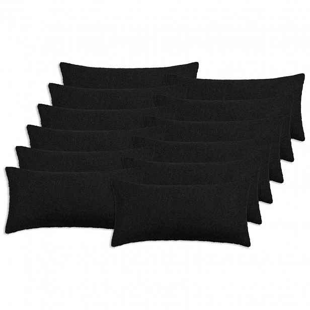 vidaXL Povlak na polštář 12 pcs HEERLEN Černá 40 x 80 cm Bouclé