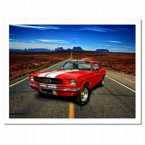Plakáty v rámu 40x30 Červený Ford Mustang Usa