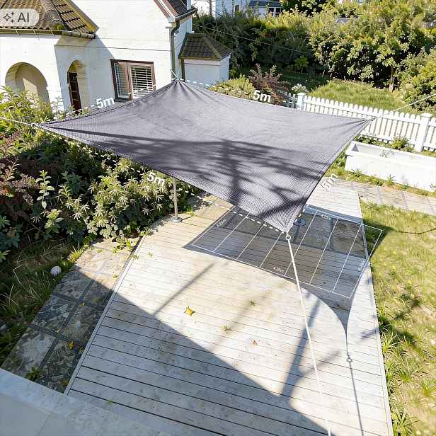 Markýza Haikus 5 x 5 m čtvercová, vysoce kvalitní Hdpe s Uv ochranou