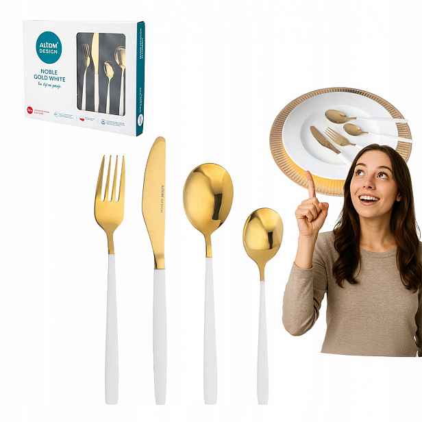 Sada příborů pro 6 osob zlatá barva Altom Design Noble Gold 24 ks.