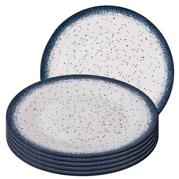 Sada talířů 6 Ks Obědové talíře kulaté Altom Design Hello Blue 26,5 cm