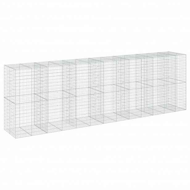 vidaXL Gabionový koš s víkem 650 x 100 x 200 cm pozinkované železo