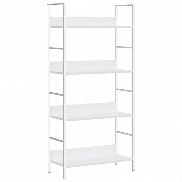 vidaXL Knihovna se 4 policemi bílá 60x27,6x124,5 cm kompozitní dřevo