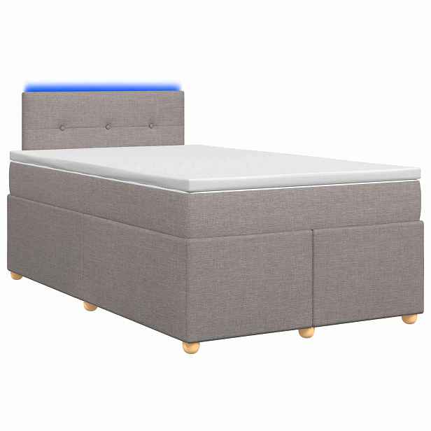 vidaXL Postel boxspring s matrací s čelo Taupe 120 x 200 cm Textil