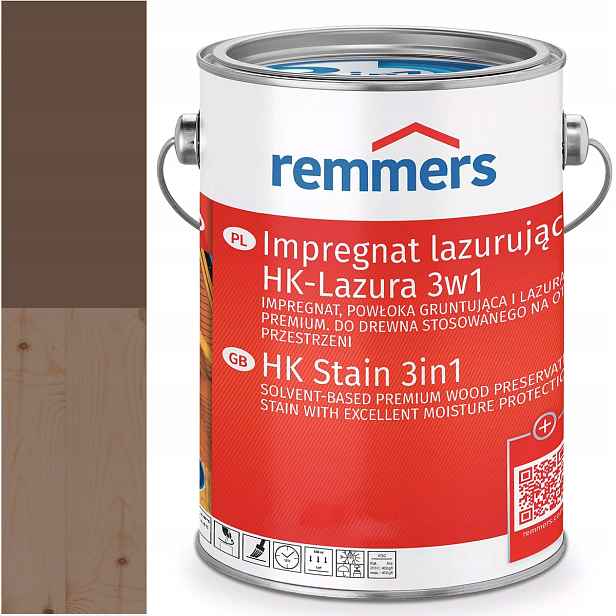 Remmers HK-Lasur Ochranná lazura na dřevo Ral 8011 Hnědá Ořechová 10L