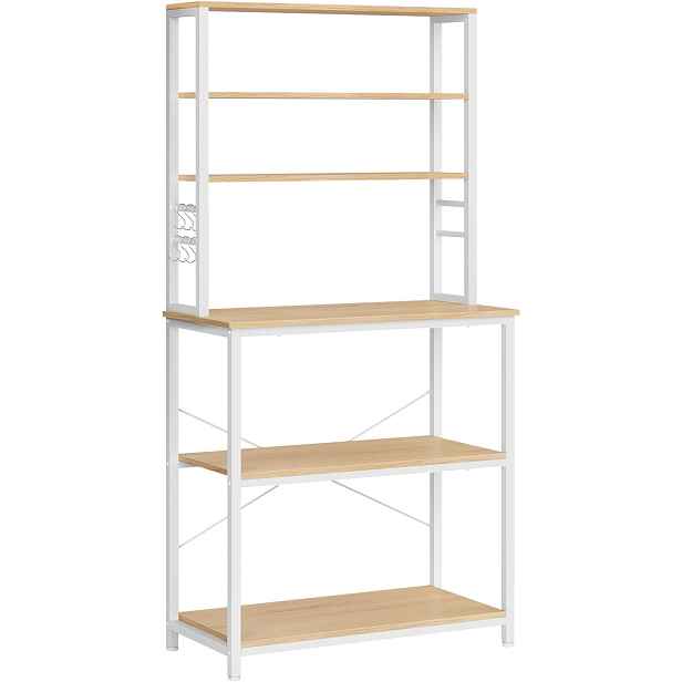 SONGMICS Kuchyňský regál Vasagle CUSTOM bílý/hnědý
