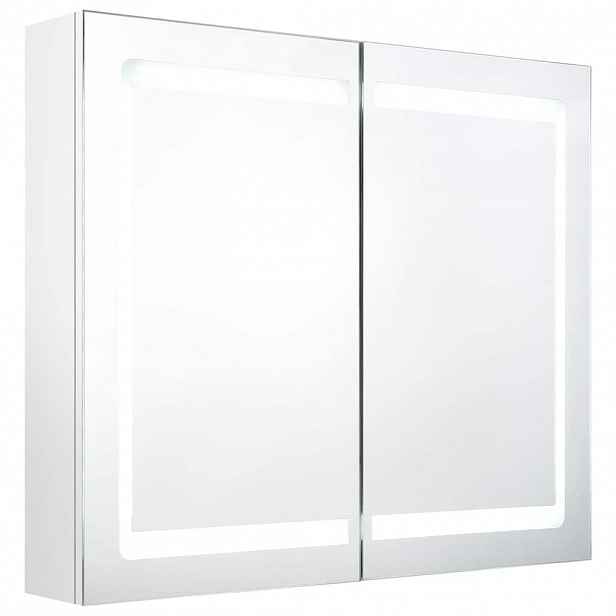 vidaXL LED koupelnová skříňka se zrcadlem zářivě bílá 80 x 12 x 68 cm