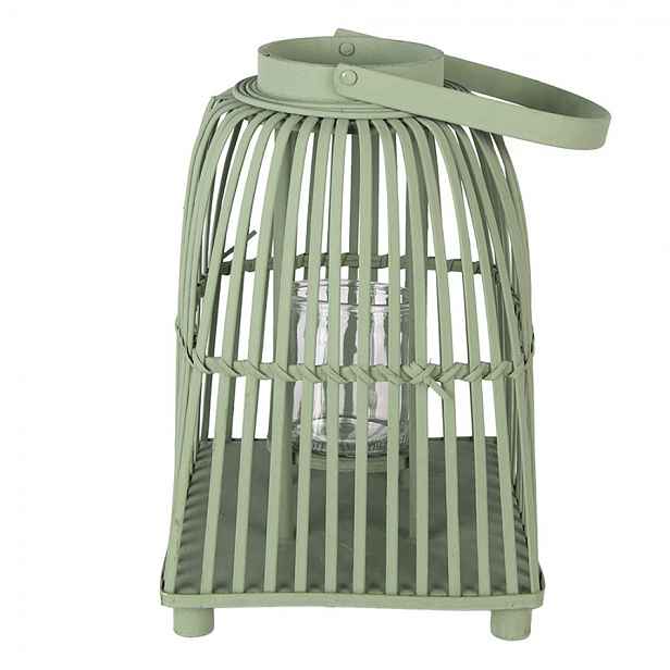 Zelená ratanová lucerna Simmy L - 24*24*36 cm Clayre & Eef