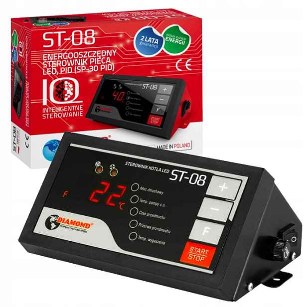 Regulátor Kotle Pece Regulátor Čerpadla Dmychadla Led ST-08 Diamond