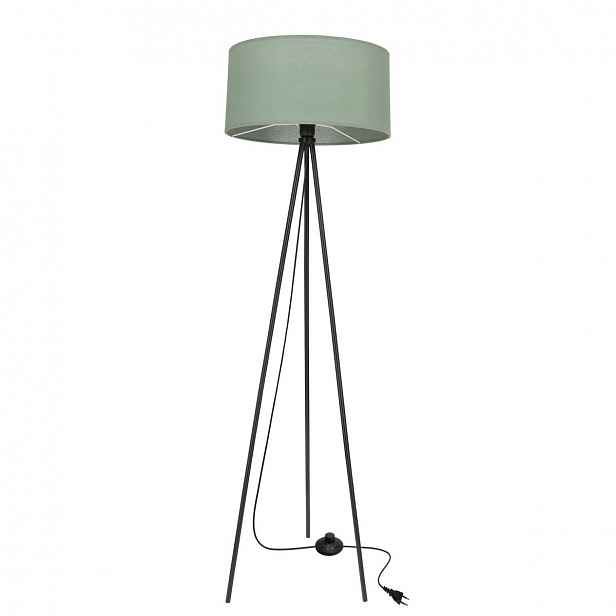 Stojací lampa trojnožka SHANTI - 1xE27, 40W, černá / mátová