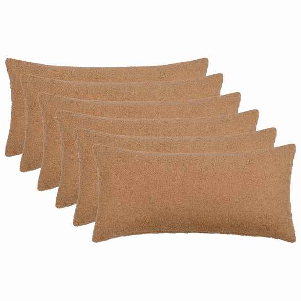 vidaXL Povlak na polštář 6 pcs HEERLEN Béžová 40 x 80 cm Bouclé