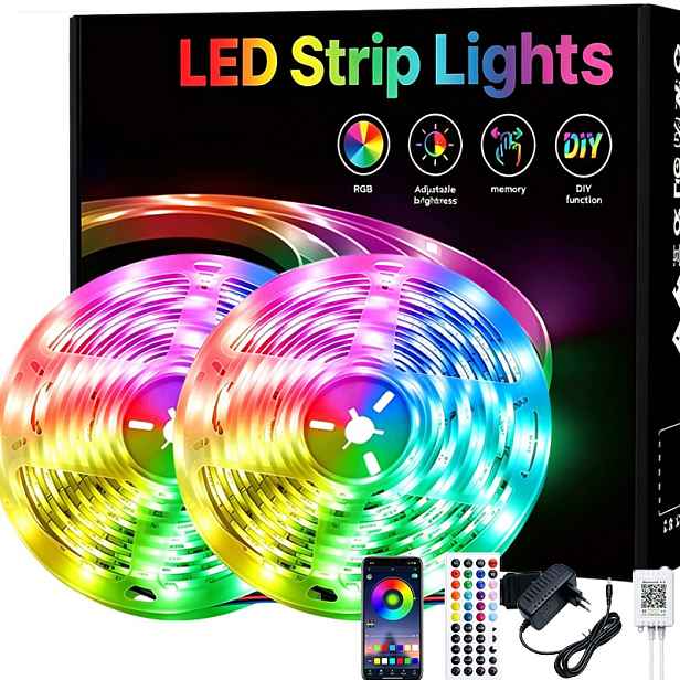 Rgb Led pásek 20M Led 230V 12V s Dálkovým Ovládáním Aplikací