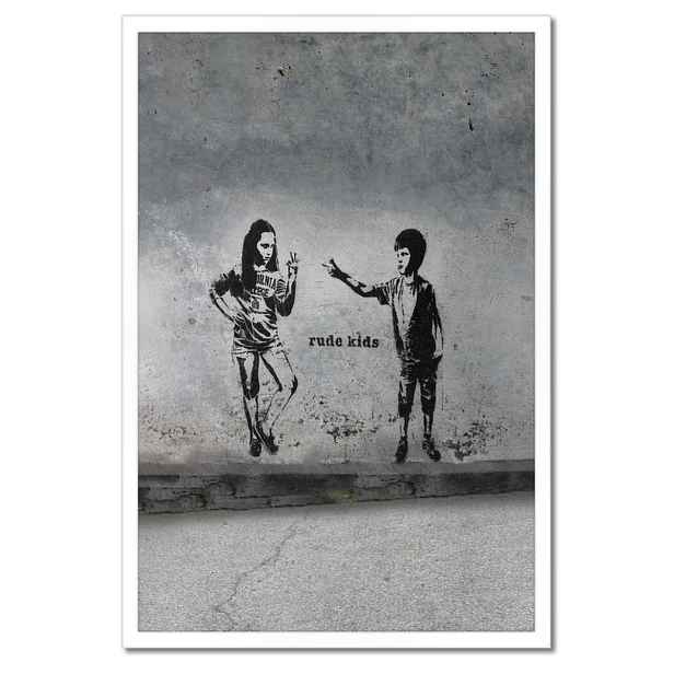 Plakáty v rámu 40x60 Banksy Rude kids Graffiti