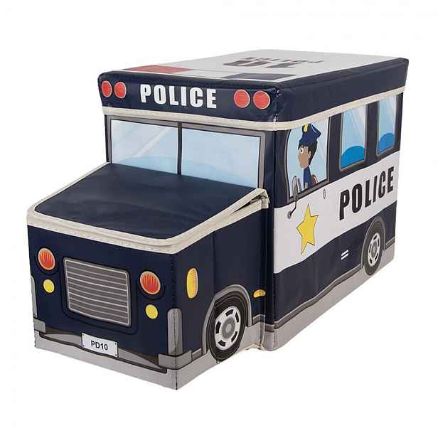 Černá úložná krabice – Policejní auto - 55*32*28 cm Clayre & Eef