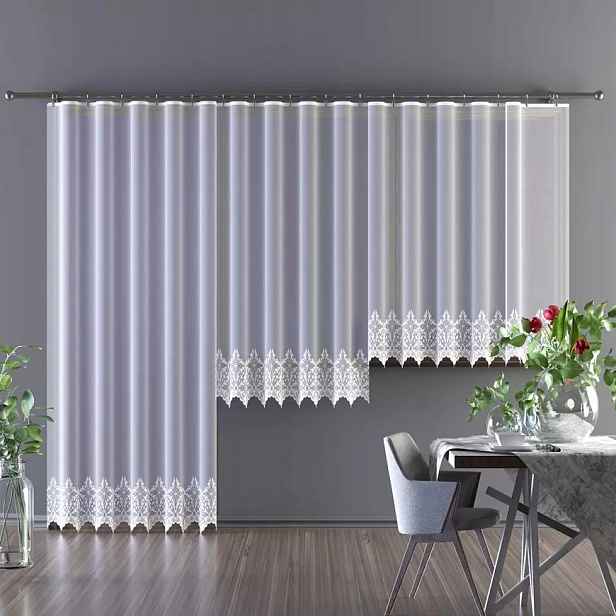 Mg Záclona 618/444 Bílá 300x230 cm Hotová Obšitá M