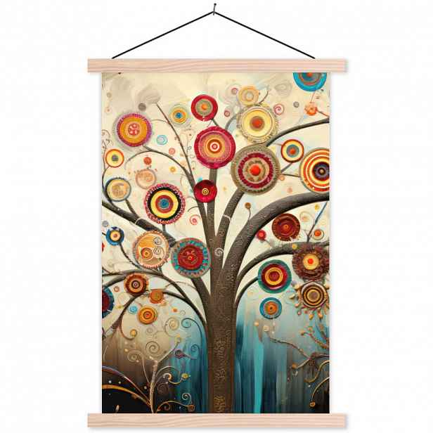 MuchoWow PLAKÁT S MAGNETICKOU LIŠTOU Strom - Strom života - Barva 60x90 cm