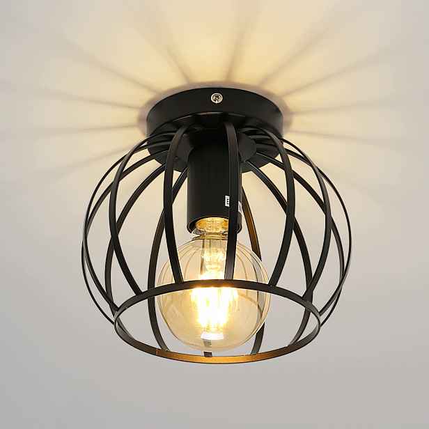 Stropní svítidlo E27 černá závěsná lampa do obývacího pokoje, ložnice 19 cm